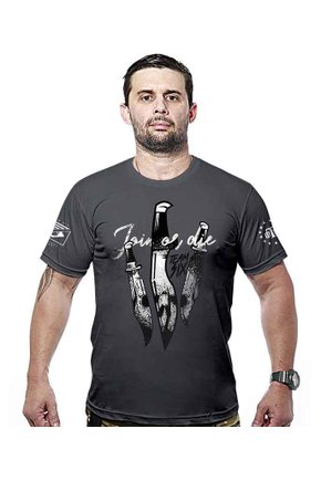 Camiseta Militar Concept Line Team Six Tactical Knife Join Or Die Hurricane