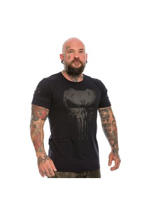 Camiseta Militar Masculina Dark Line Punisher Plate