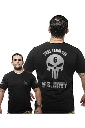 Camiseta Militar Wide Back Punisher Seal Team Six US Navy