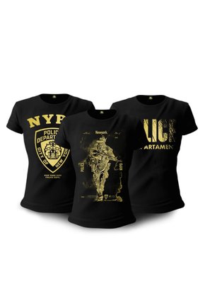 Kit 03 Camisetas Baby Look Feminina NYPD - TeamSix