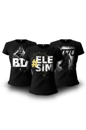 Kit Opressor 03 Camisetas Baby Look Feminina Bolsonaro - TeamSix