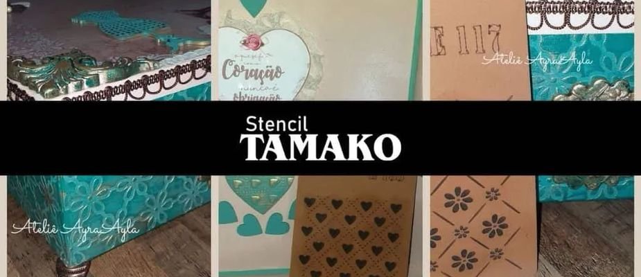 Trabalho artesanal feito com Stencil e EVA moldes da Tamako
