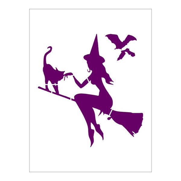 Moldes de bruxa para Halloween - Como fazer em casa  Halloween  silhouettes, Cat template, Halloween pictures