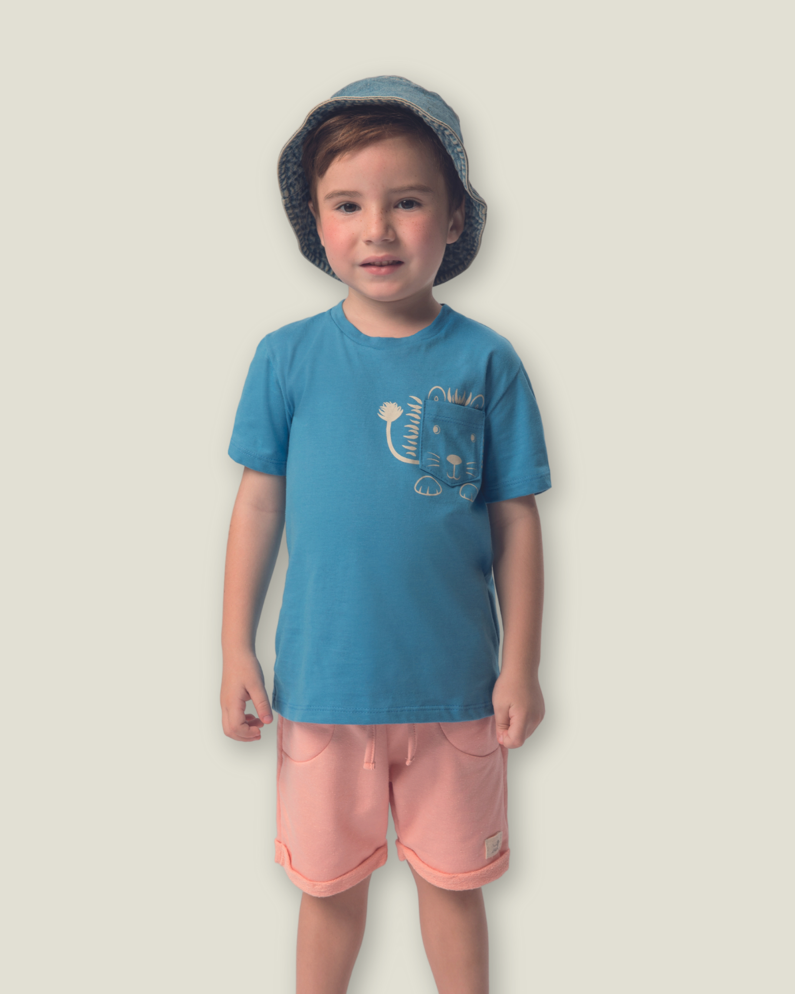 Conjunto de Roupa Infantil Camiseta Bermuda Moletinho- Menino