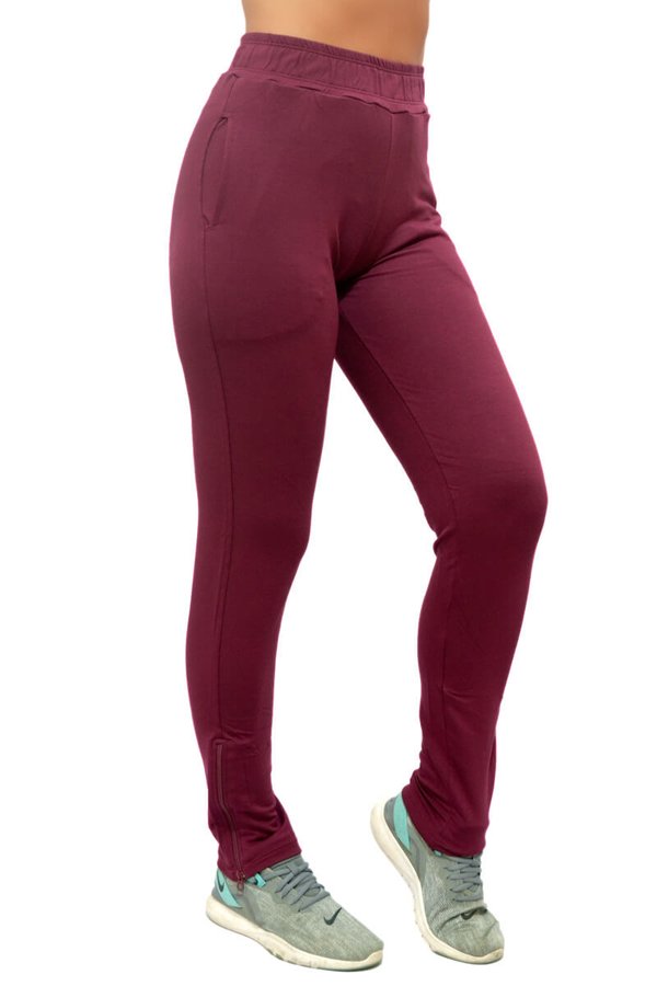 r84c2l calca comprida com ziper confort top model bordo 1619f2