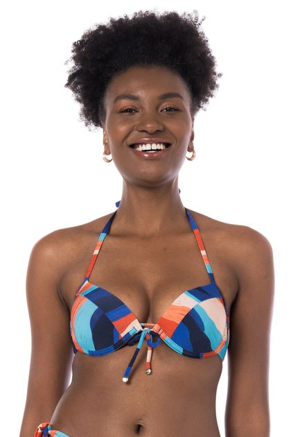 10422202 biquini meia taca push up bolha estampado la playa 2023 aquamarine f