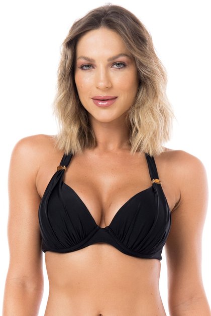 Sutiã Biquíni Meia Taça Preto - Ilha Bikini