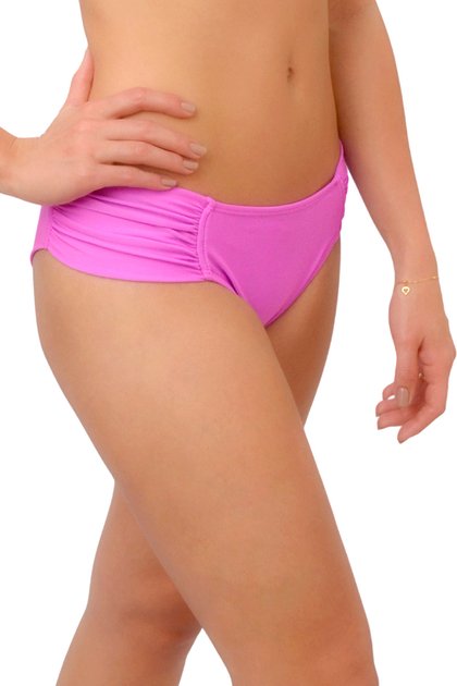20622107 calcinha de biquini drapeada media fio duplo la playa 2023 rosa bikini f