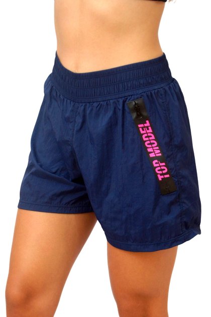 c shorts bolso ziper renata top model azul marinho rosa fluor f