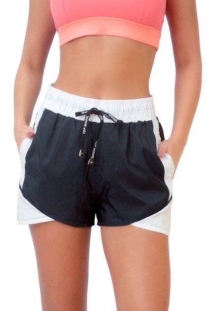 sho12001 shorts soltinho leveza top model preto branco branco f2