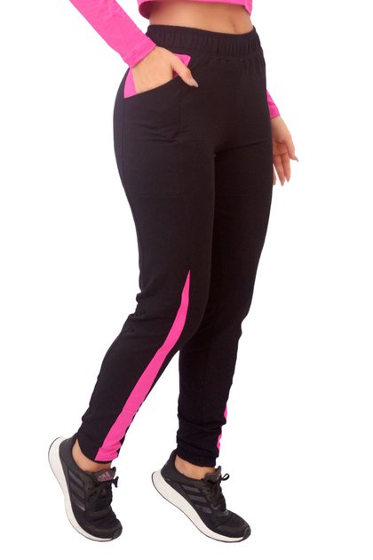 cal14007c calca jogger serene preto top model preto rosa magic pink f3