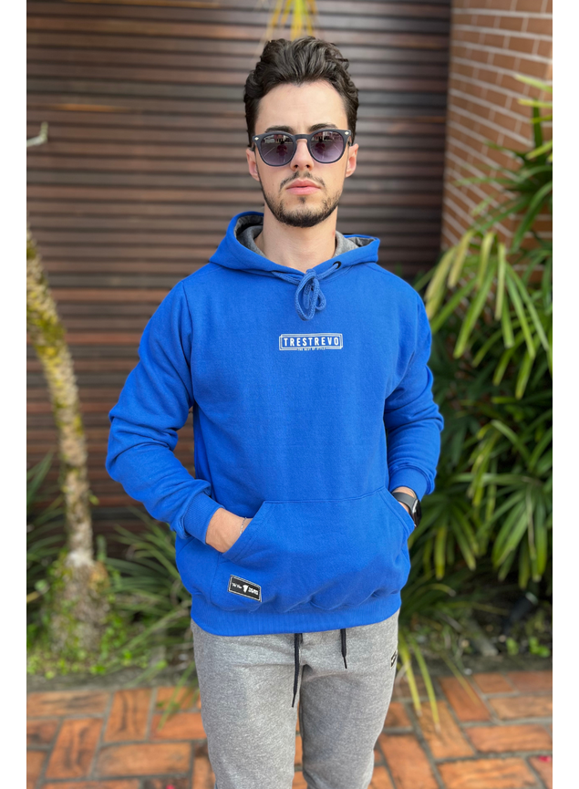 Casaco De Moletom Peluciado Masculino Azul Royal Trevo