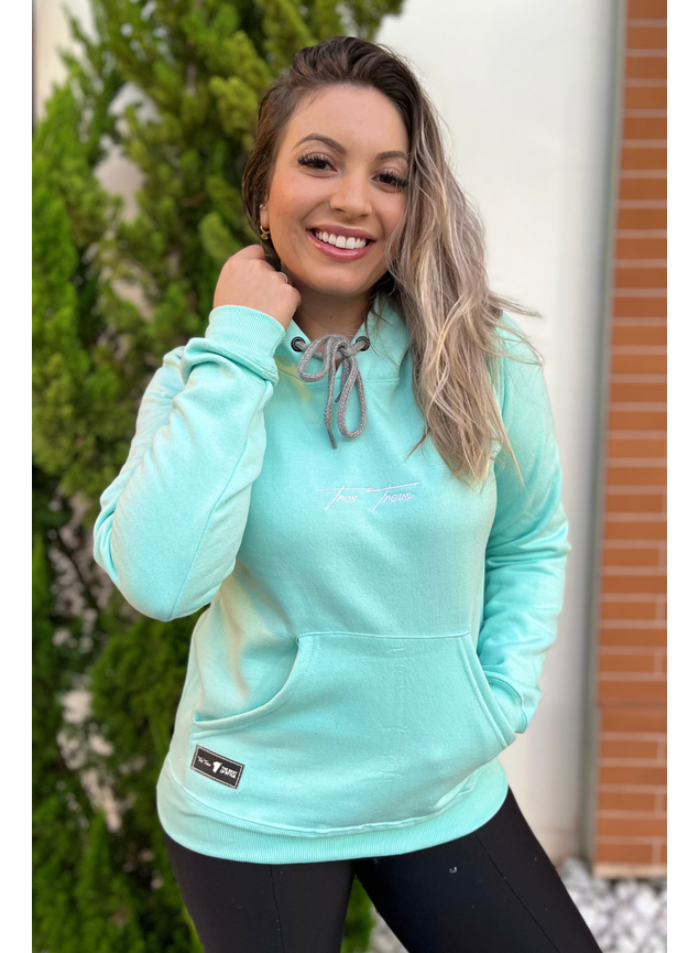 Casaco de Moletom Peluciado Feminino Verde gua