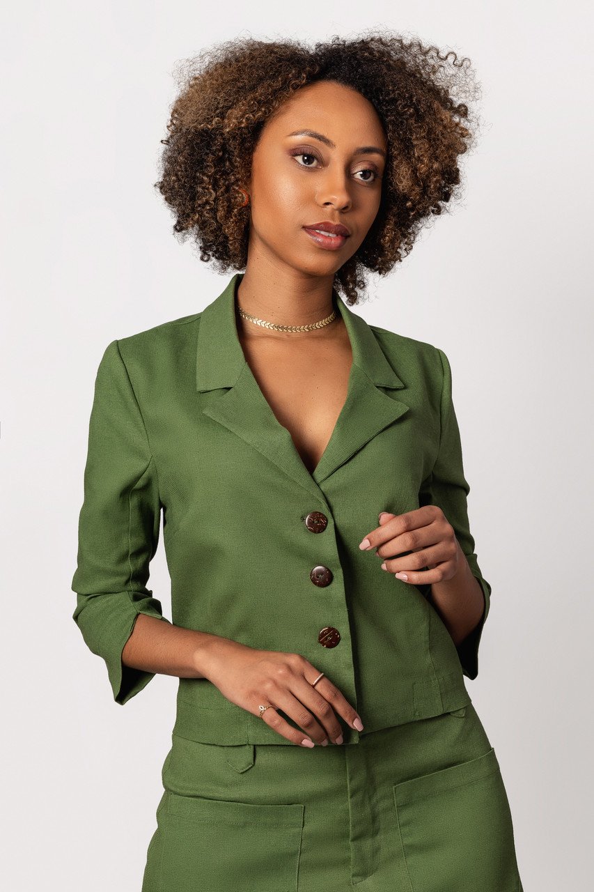 Blazer feminino 2024 verde militar