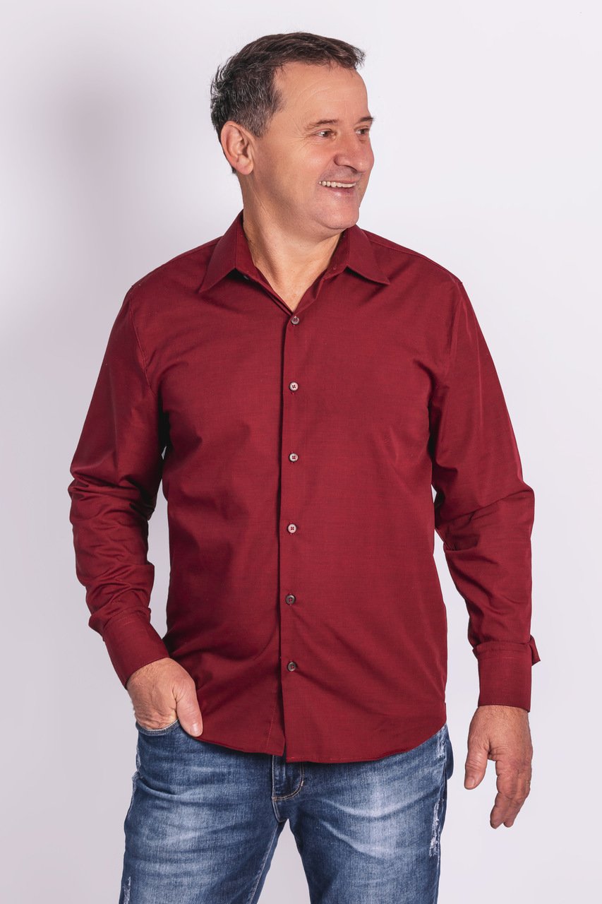 Camisa vermelha social store masculina