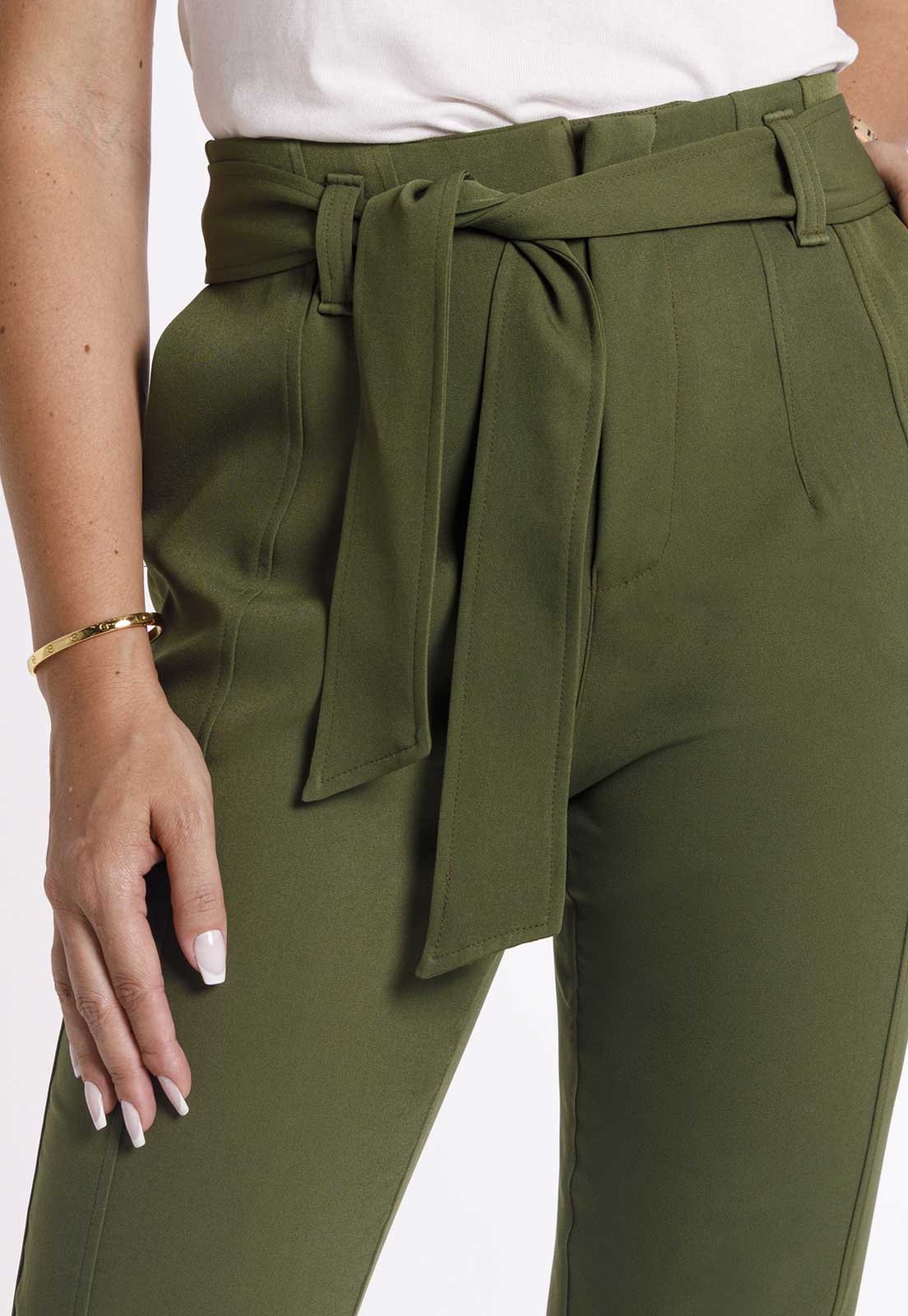 Calça alfaiataria sale feminina verde