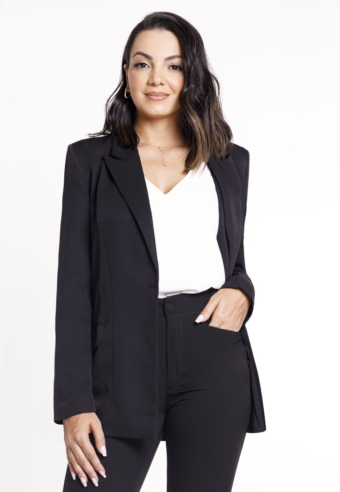 Blazer preto cheap alfaiataria feminino