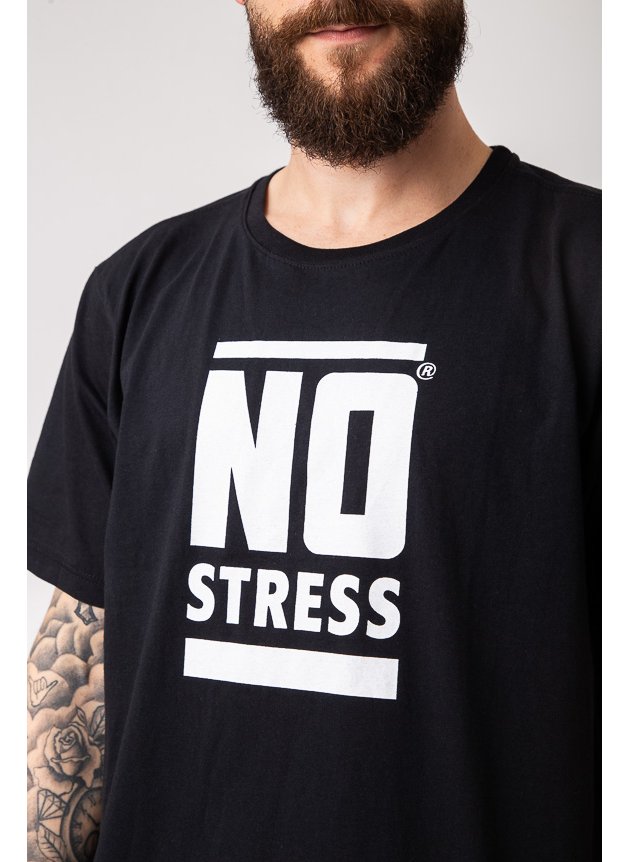 Camiseta Estampada No Stress Preta