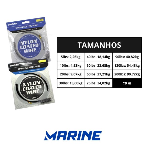Empate De Aço Marine Sports 10mt Black - 60 Libras /27,21kg