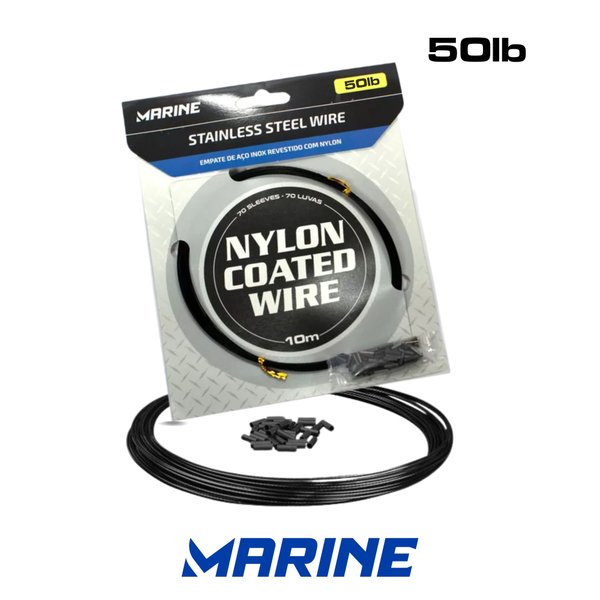 Empate de aço Marine Sports  Revestido em aço - Black 50lbs