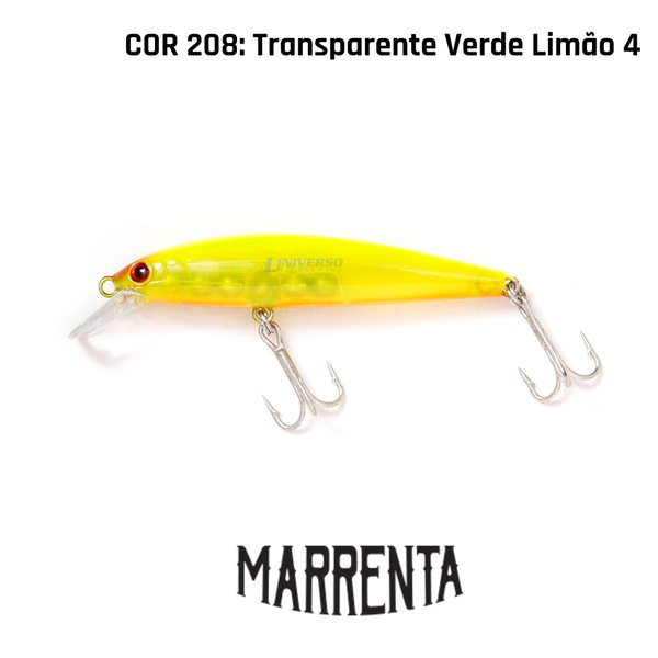 Isca Artificial Pesca Ipon 80 9g Cor 208 Transparente Verde Limao