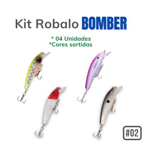 02 - Kit com 04 Iscas Bomber Meia Água - By Universo Fishing