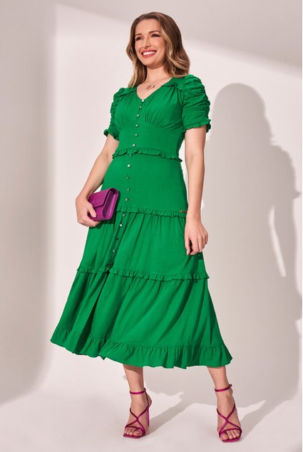 vestido verde com babadinhos 1