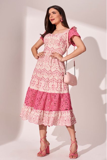 vestido rosa lase vazada 1