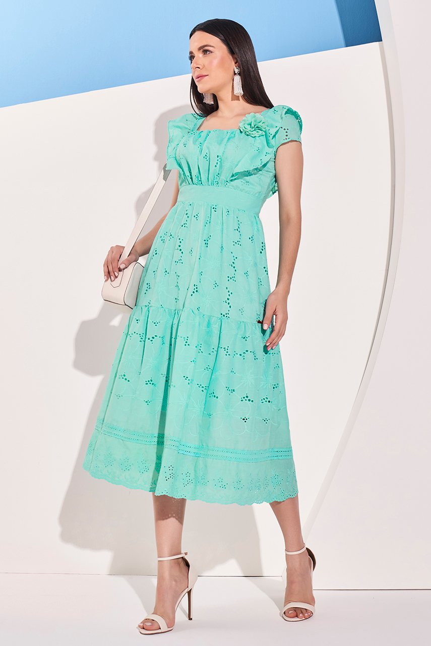 Vestido verde sale agua midi