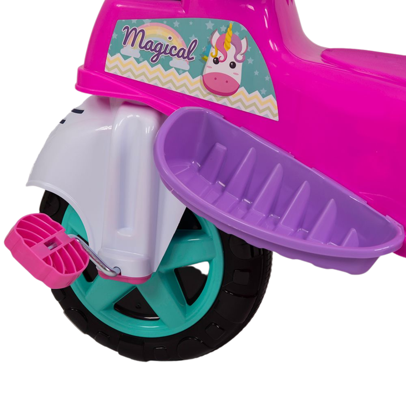 Triciclo Infantil Com Empurrador Motoca Passeio Bebê Rosa