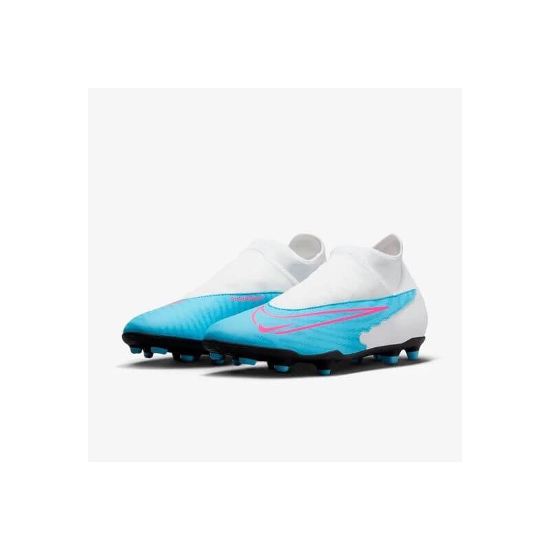 Chuteira Campo Nike Phantom Gx Club DF FG MG Masculina Branca Azul