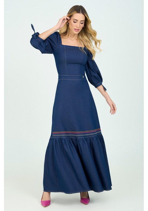 Vestido longo jeans via tolentino discount