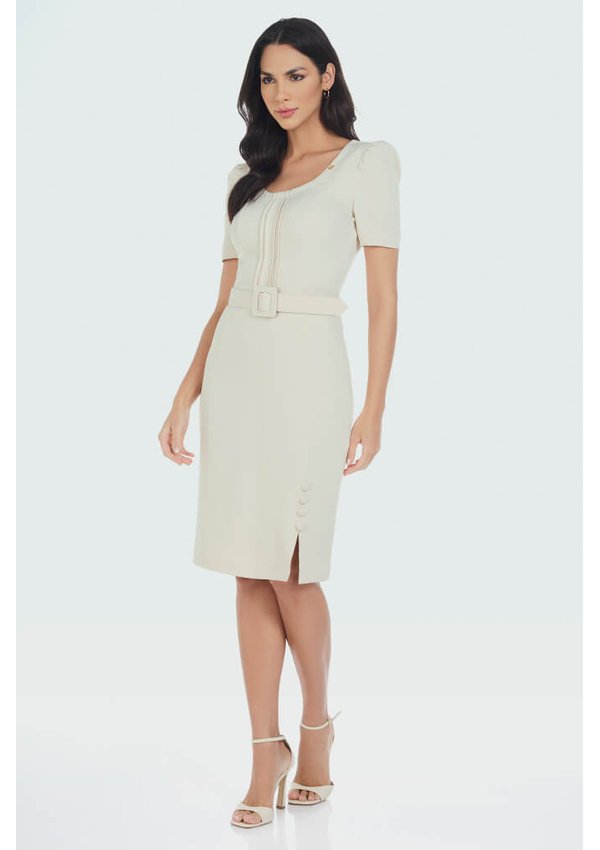 Vestido tubinho com hot sale botoes na frente