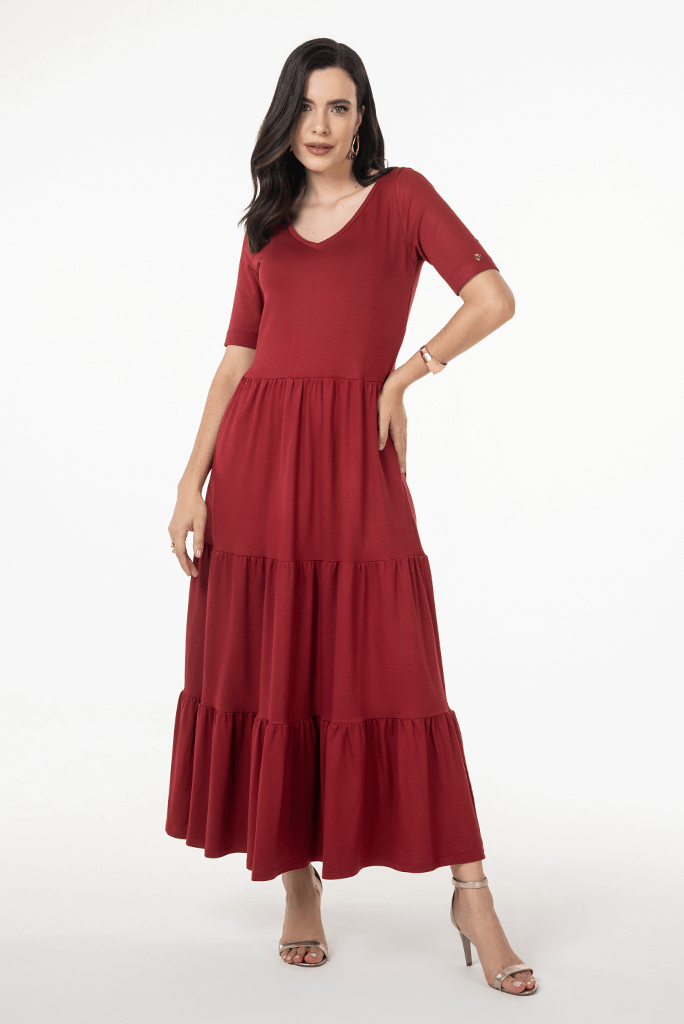 04 vestido vermelho moletinho com recortes franzidos via tolentino