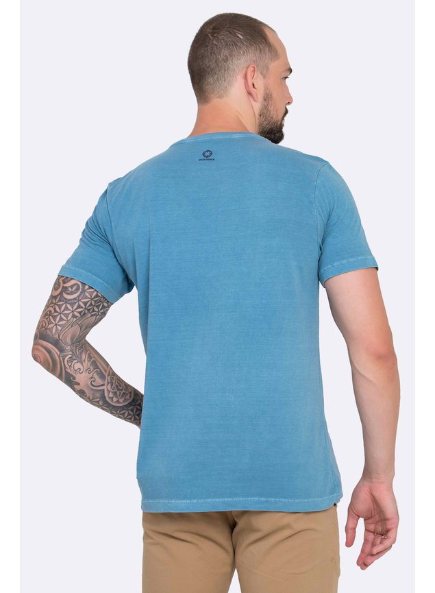 Camiseta Estonada Vista Tática Lutar e Vencer Azul Marinho