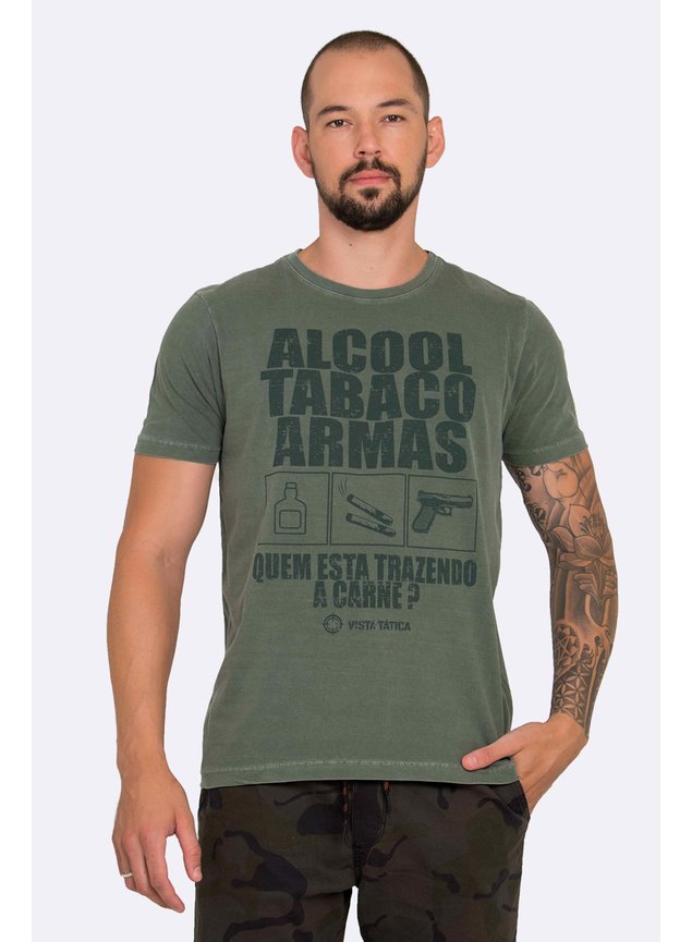 Camisa de Algodão Estonada Cinza Logo Brasil Fundo Verde - LOJA ETC TEAM