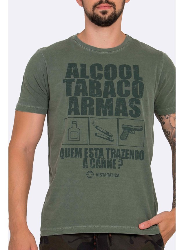 Camiseta Estonada Vista Tática Verde Ordem e Progresso