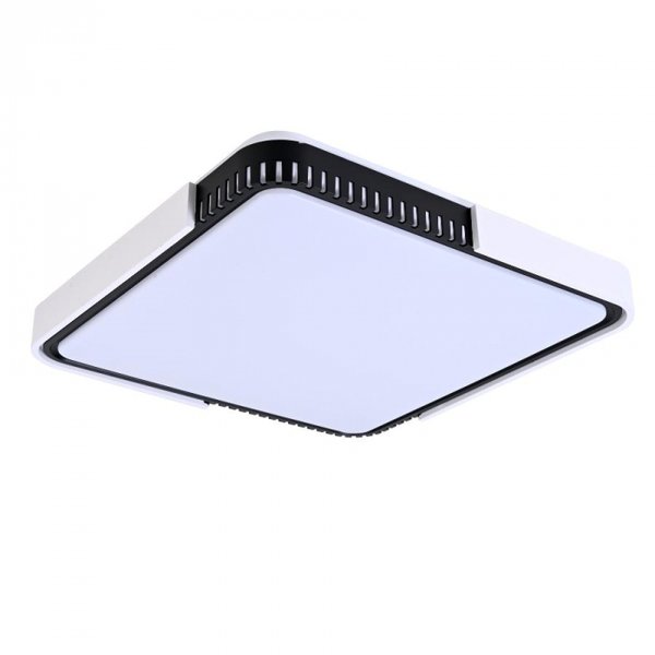 PLAFON DE SOBREPOR LED NITA QUADRADO 3000K 35W BIV 50X50X6CM METAL E POLI  BRA E PRE - NORDECOR 2419