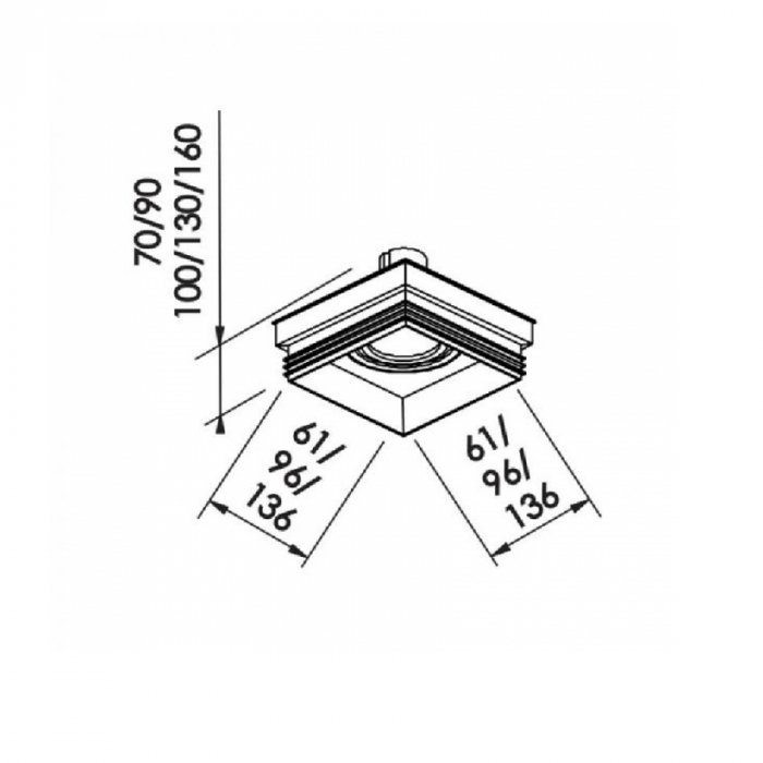 Spot De Embutir No Frame Ii Quadrado Par X X Cm Alum Nio Newline In