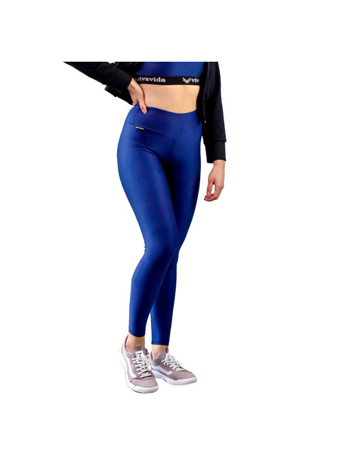 Calça Legging Feminina Fitness Listras 3D Azul