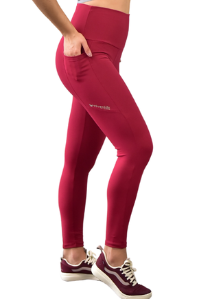 Calça Legging Bordô Donna Martins Suplex Cós Alto - Peça Brás