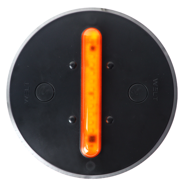 foto de capa ecolight luminaria Economica baixo consumo laranja ambar base preta