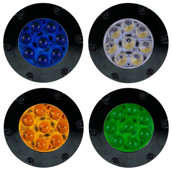 Mini Refletor LED Muito Forte Amarelo Azul Branco Transparente Verde Base Preta Impermevel A prova Da agua Resistente